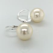 Sterling Silver Simulated Pearl 12mm Drop Earrings SER311