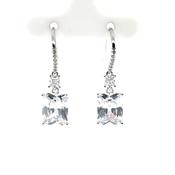 Sterling Silver Rectangular CZ Drop Earrings SER323 image