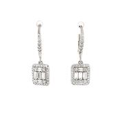 Sterling Silver Rectangular CZ Drop Earrings SER324 image