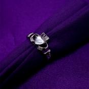 Sterling Silver Birthstone Claddagh Ring June image