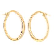 Sterling Silver Gold-plated 34mm Oval Twist Hoop Earrings SLG006G image