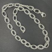 Sterling Silver Oval Double Link Necklace SLG493N image