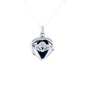 Sterling Silver Small Claddagh Heart Locket SLOC02