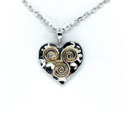 Sterling Silver Heart Pendant with Gold-plated Spiral SP5011 image