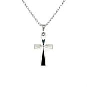 Sterling Silver Bevel Edge Cross SP531