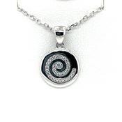 Sterling Silver CZ Celtic Newgrange Spiral Pendant SP564 image