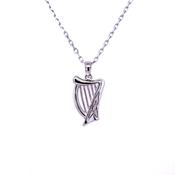 Sterling Silver Harp Pendant SP598