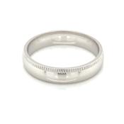 Sterling Silver Mens 5mm Millgrain Court Wedding Ring SR41