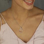 Silver Rose Gold CZ Entwine Necklace ST1700 image