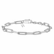 SILVER BEADED PAPERLINK BRACELET ST2336 image