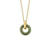 Silver Gold-plated Green Circles Necklace ST2366 D image