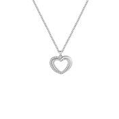 Silver Double Happiness Necklace ST2418 image