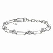 SILVER CZ PAPERLINK BRACELET ST2439 image