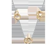 Silver Gold-Plated Circles Necklet ST2490