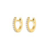 Silver Gold-plated Glamour Girl CZ Hoop Earrings ST2536