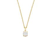 Silver Gold-plated CZ Classic Solitaire Pendant ST2545 image