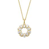 Silver Gold-plated CZ Sparkly Couture Necklace Brianna ST2557