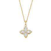 Silver Gold-plated CZ Pretty Petals Necklace Lyrienne ST2567