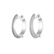Silver Glamour Girl CZ Hoop Earrings ST2611 image