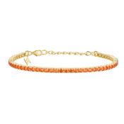 Silver Gold-plated 2.5mm Colour Love Bracelet Orange ST2643 image