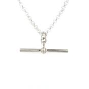Sterling Silver 18 inch T-Bar Necklace STB6 image