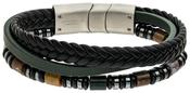 Steelwear Las Vegas Men's Leather Bracelet Black Multi SW-1002