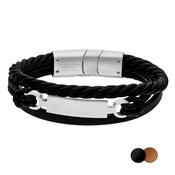 Steelwear London Men's Leather Bracelet Black SW-949 image