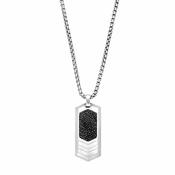 Steelwear Melbourne Steel &amp; Black Dog Tag Necklace SW-961 image