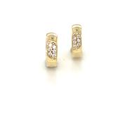 Sterling Silver 18ct Gold 12mm Neat CZ Huggie Hoop Earrings TOK382G image