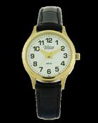Telstar Women's Gold Black Strap Watch W1035 LYX