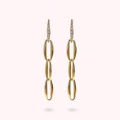 Bronzeallure Golden Marquise Link Drop Earrings and Cubic Zirconia Pavé Element WSBZ02387Y.WR