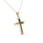 9ct Yellow Gold Cross Solid Chiselled Ends GP806