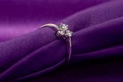 18ct White Gold Three-Diamond 0.27ct Twist Ring Y4/34 image