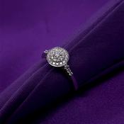 9ct White Gold Diamond Round Halo 0.30ct Engagement Ring Z077 image
