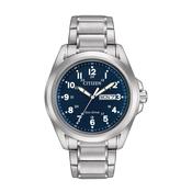 Citizen Eco-Drive Men's Blue Dial Stainless Steel Watch AW0050-58L image