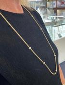 Sterling Silver 18ct Gold-plated 90cm Italian Chain with CZ Rondels JES161G/90 image