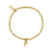 ChloBo Sterling Silver Gold-plated Mini Cube Double Feather Bracelet image
