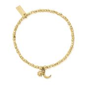 ChloBo Sterling Silver Gold-plated Mini Cube Dainty Moon &amp; Sun Bracelet image