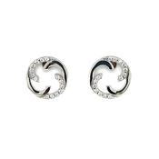 Silver Circle CZ Curl Stud Earrings SE650 image