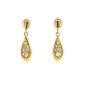 Gold-plated Silver CZ Pavé Drop Earrings SE732