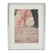 Amore Silver Plated Wedding Sparkle 5 x 7 Photo Frame WG97457 image