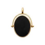 Amèlie 18ct Gold-Plated Black Enamel Fob Necklace 1771907 image