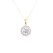 9ct Gold 10mm CZ Halo Pendant GPZ314 image