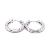 Sterling Silver 20mm Oval Polished Huggie Hoop Earrings SE3247/20 image
