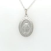 Sterling Silver 20mm Miraculous Medal Matte Finish image