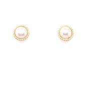 9ct Gold Pearl Cut-edge Stud Earrings GEP324 image