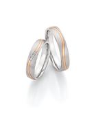 Steel Wedding Ring with Rose Gold Wavy Stripe 88/24040 image