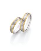 Steel Wedding Ring with Yellow Gold Edges 88/24140 image