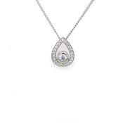 9ct White Gold CZ Teardrop Pendant WPZ041 image
