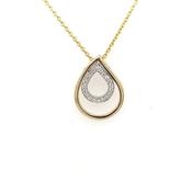 9ct Gold Diamond 0..08ct Teardrop Pendant DP078 image